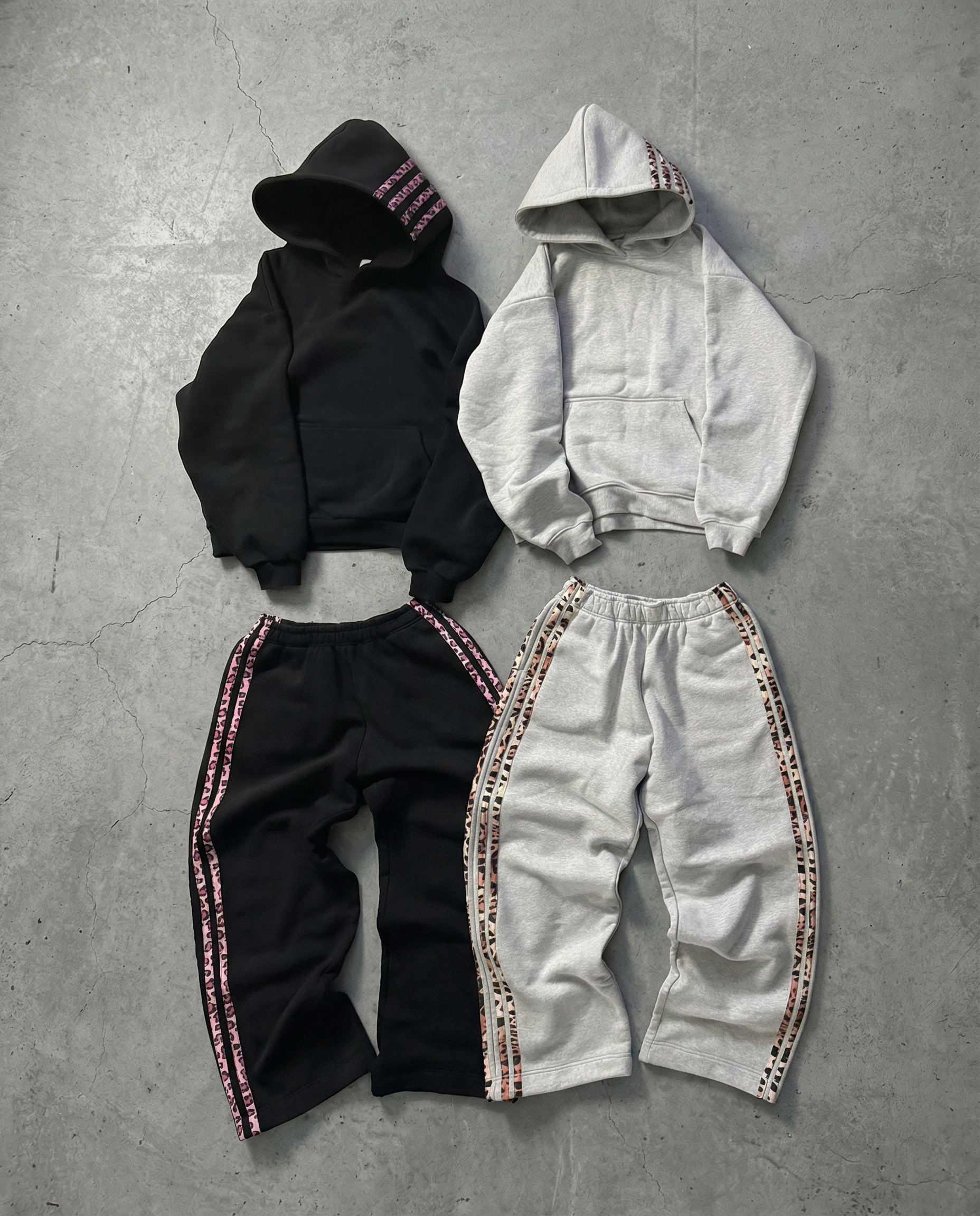 01 BLUZA GREY LOOSE PANTHER STRIPES GREY PRE-MADE